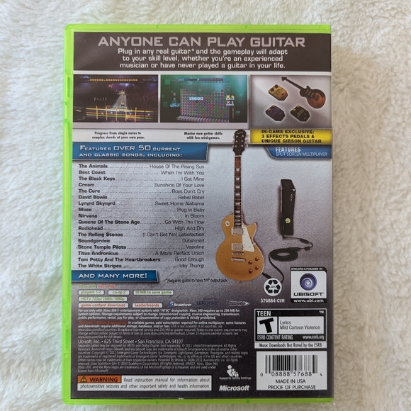 Great Condition: XBox 360 Rocksmith Authentic Guitar Video Game - Picture 5 of 11